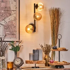 Chehalis Boule lumineuse, Applique murale Ambre, 3 lumières