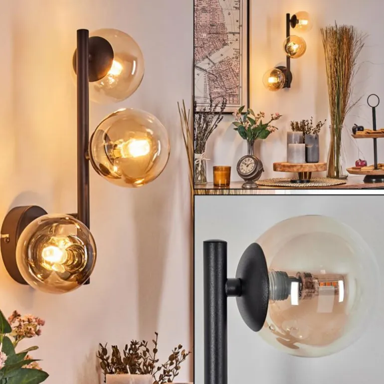 Chehalis Boule lumineuse, Applique murale Ambre, Clair, 3 lumières