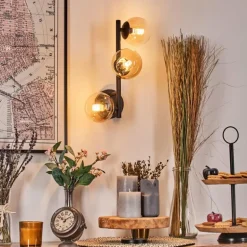 Chehalis Boule lumineuse, Applique murale Ambre, Clair, 3 lumières