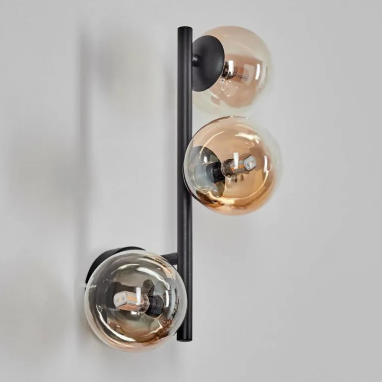 Chehalis Boule lumineuse, Applique murale Ambre, Clair, 3 lumières