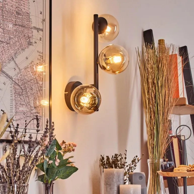 Chehalis Boule lumineuse, Applique murale Ambre, Clair, 3 lumières