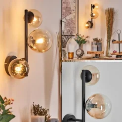 Chehalis Boule lumineuse, Applique murale 23 cm Ambre, Clair, 3 lumières