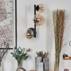 Chehalis Boule lumineuse, Applique murale 23 cm Ambre, Clair, 3 lumières