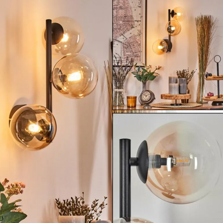 Chehalis Boule lumineuse, Applique murale Ambre, Clair, 3 lumières
