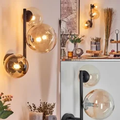 Chehalis Boule lumineuse, Applique murale 23 cm Ambre, Clair, 3 lumières
