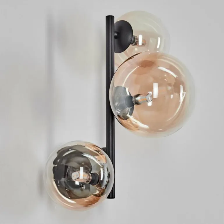 Chehalis Boule lumineuse, Applique murale 23 cm Ambre, Clair, 3 lumières