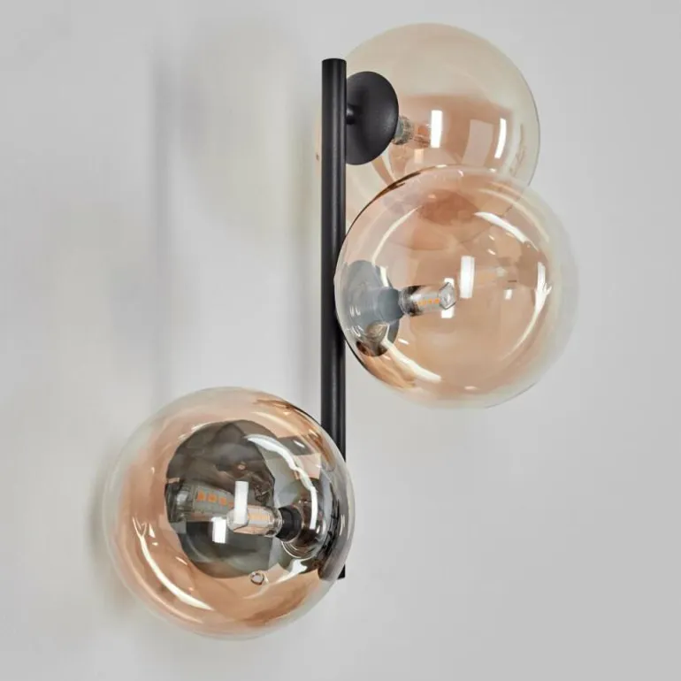 Chehalis Boule lumineuse, Applique murale 33 cm Ambre, Clair, 3 lumières