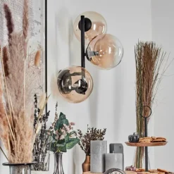 Chehalis Boule lumineuse, Applique murale 33 cm Ambre, Clair, 3 lumières