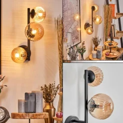 Chehalis Boule lumineuse, Applique murale Ambre, 3 lumières