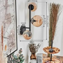 Chehalis Boule lumineuse, Applique murale Ambre, 3 lumières