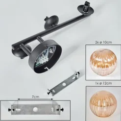 Chehalis Boule lumineuse, Applique murale Ambre, 3 lumières