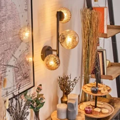 Chehalis Boule lumineuse, Applique murale Ambre, 3 lumières