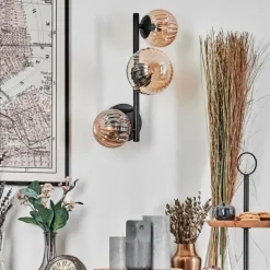 Chehalis Boule lumineuse, Applique murale Ambre, 3 lumières