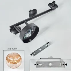Chehalis Boule lumineuse, Applique murale Ambre, 3 lumières