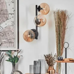 Chehalis Boule lumineuse, Applique murale Ambre, 3 lumières