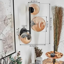 Chehalis Boule lumineuse, Applique murale Ambre, 3 lumières