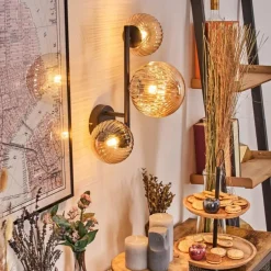Chehalis Boule lumineuse, Applique murale Ambre, 3 lumières