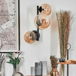 Chehalis Boule lumineuse, Applique murale Ambre, 3 lumières