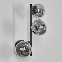 Chehalis Boule lumineuse, Applique murale 23 cm Chrome, Clair, Fumé, 3 lumières