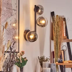 Chehalis Boule lumineuse, Applique murale 23 cm Chrome, Clair, Fumé, 3 lumières
