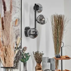 Chehalis Boule lumineuse, Applique murale 23 cm Chrome, Clair, Fumé, 3 lumières
