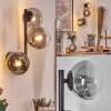 Chehalis Boule lumineuse, Applique murale 28 cm Chrome, Clair, Fumé, 3 lumières