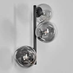 Chehalis Boule lumineuse, Applique murale 28 cm Chrome, Clair, Fumé, 3 lumières