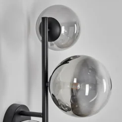 Chehalis Boule lumineuse, Applique murale 23 cm Chrome, Clair, Fumé, 3 lumières