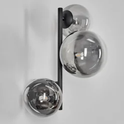 Chehalis Boule lumineuse, Applique murale 23 cm Chrome, Clair, Fumé, 3 lumières