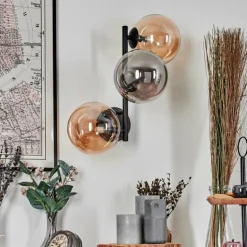 Chehalis Boule lumineuse, Applique murale Ambre, Fumé, 3 lumières