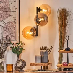 Chehalis Boule lumineuse, Applique murale Ambre, Fumé, 3 lumières