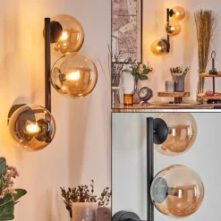 Chehalis Boule lumineuse, Applique murale Ambre, 3 lumières