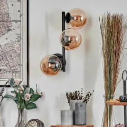 Chehalis Boule lumineuse, Applique murale Ambre, 3 lumières