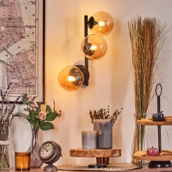 Chehalis Boule lumineuse, Applique murale Ambre, 3 lumières