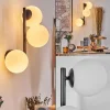 Chehalis Boule lumineuse, Applique murale 28 cm Blanc, 3 lumières