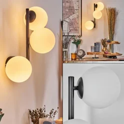 Chehalis Boule lumineuse, Applique murale 28 cm Blanc, 3 lumières