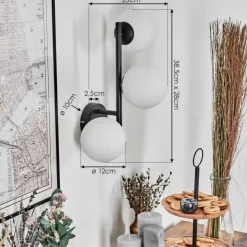 Chehalis Boule lumineuse, Applique murale 28 cm Blanc, 3 lumières