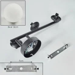 Chehalis Boule lumineuse, Applique murale 28 cm Blanc, 3 lumières