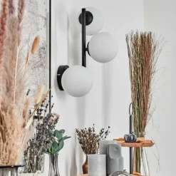 Chehalis Boule lumineuse, Applique murale 28 cm Blanc, 3 lumières