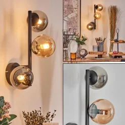 Chehalis Boule lumineuse, Applique murale 23 cm Ambre, Fumé, 3 lumières
