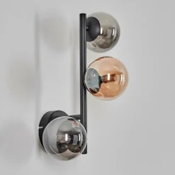 Chehalis Boule lumineuse, Applique murale 23 cm Ambre, Fumé, 3 lumières