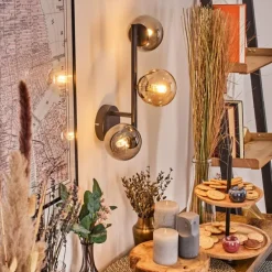 Chehalis Boule lumineuse, Applique murale 23 cm Ambre, Fumé, 3 lumières