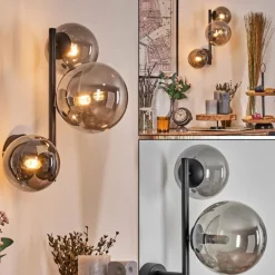 Chehalis Boule lumineuse, Applique murale 23 cm Fumé, 3 lumières