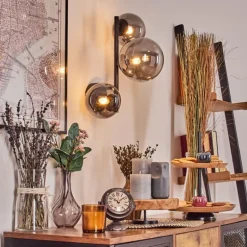 Chehalis Boule lumineuse, Applique murale 23 cm Fumé, 3 lumières