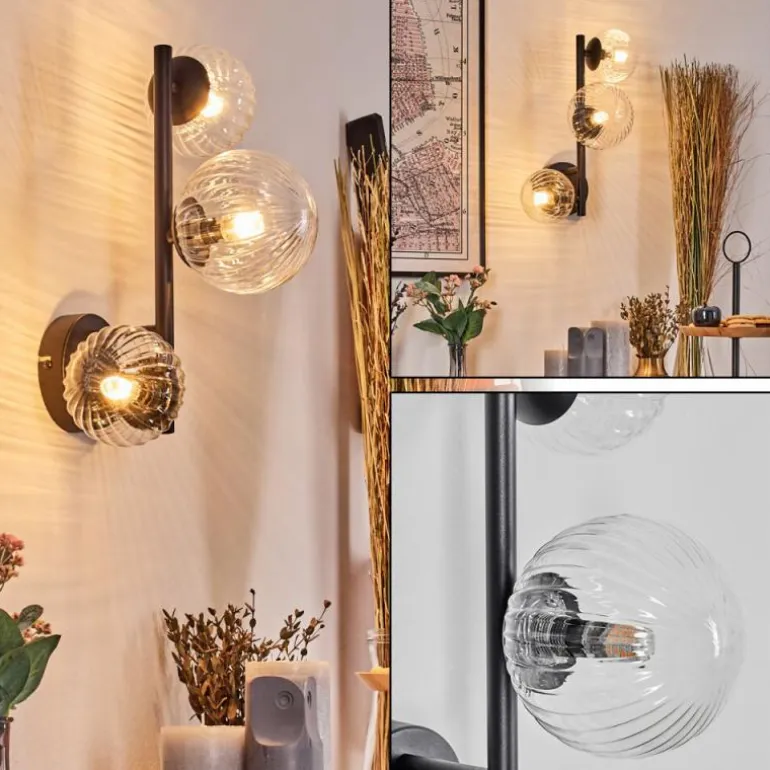Chehalis Boule lumineuse 23 cm Clair, 3 lumières