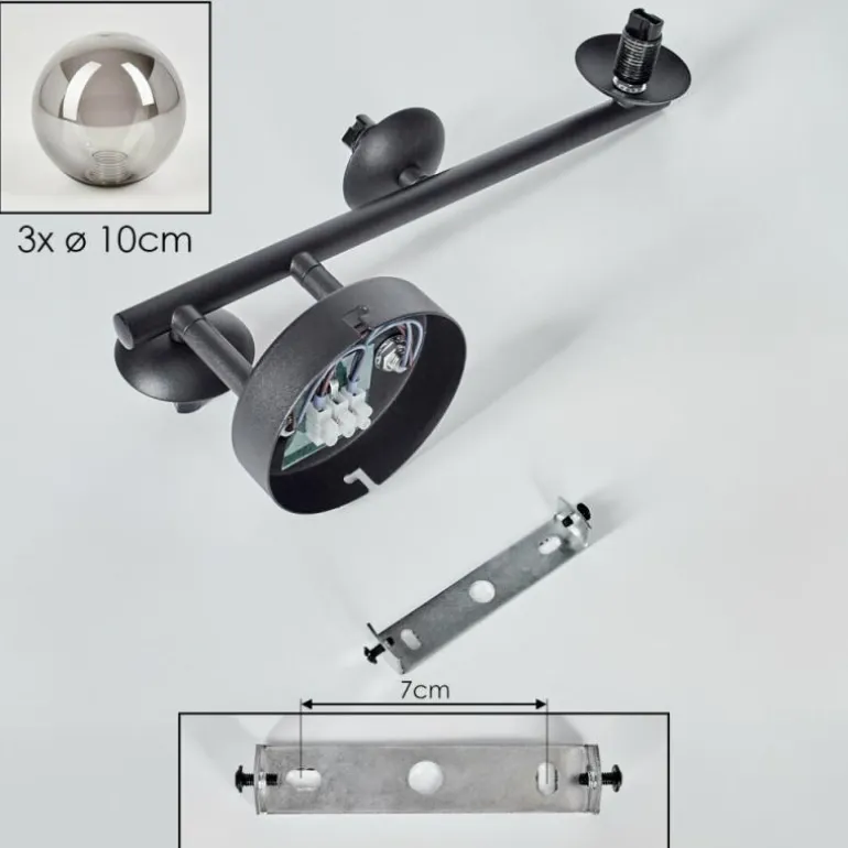 Chehalis Boule lumineuse Fumé, 3 lumières