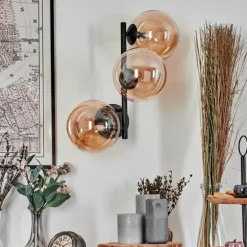 Chehalis Boule lumineuse Ambre, 3 lumières