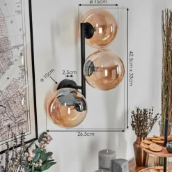 Chehalis Boule lumineuse Ambre, 3 lumières