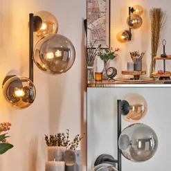 Chehalis Boule lumineuse, Applique murale Ambre, Fumé, 3 lumières