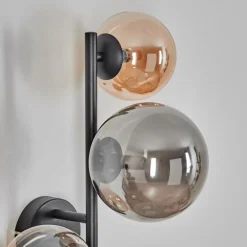 Chehalis Boule lumineuse, Applique murale Ambre, Fumé, 3 lumières